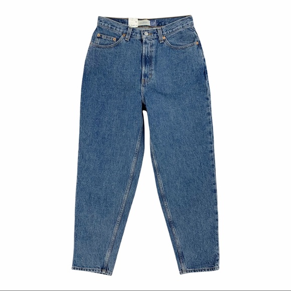 Vintage Gap High Waist 100% Cotton Tapered Leg Reverse Gap Blue Jeans